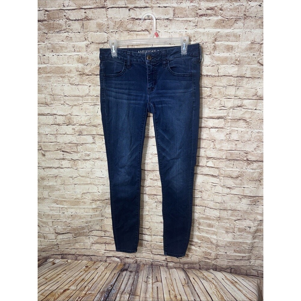 American Eagle Jeans Womens 6 Blue Hi-Rise Skinny Super Stretch Denim Cotton